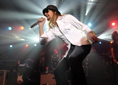 Immediately following the last speaker, Kid Rock took to the stage for a long set that had attendees out of their seats and dancing in the aisles.