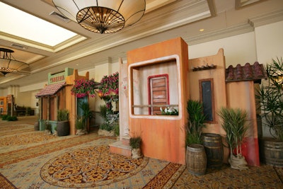 Western storefront backdrops decorated the entrance to the ballroom.