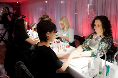 Spa Chicks on the Go gave mini manicures, hand massages, and neck-and-shoulder massages.