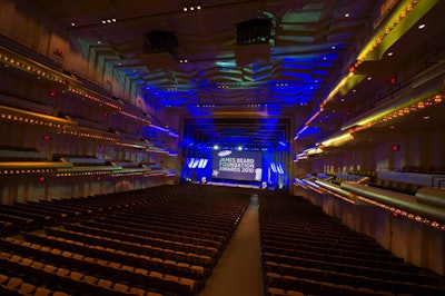 The stage design was kept simple, putting the focus on the evening's recipients and videos of award-winning chefs and their establishments.