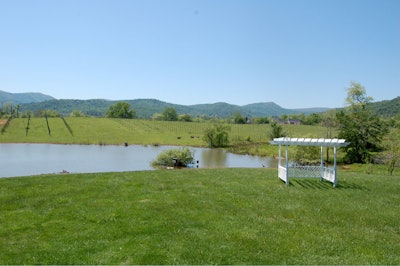 With ample room for a tent, the inn's 80 acres include a large pond, vineyards, and views of the Blue Ridge Mountains.
