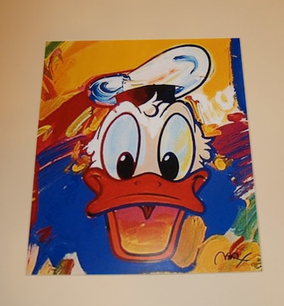 A donated painting of Donald Duck was available as a raffle prize.