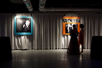 Atlantic Media's pre-dinner reception was one of the few with decor. Hargrove draped the room and hung photos from Obama's firt year in office.