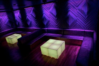 The back room can be booked separately from the main space or as a V.I.P. room for 50.