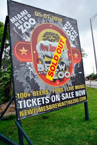 Event staff added 'Sold Out' markers to the posters and banners at the zoo's main entrance on Friday after all the tickets had been sold.