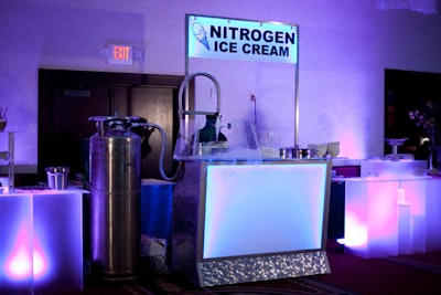 Ice Magic and BW Design's nitrogen ice cream cart provides an entertainment element to your event as your guests watch while their ice cream is made.