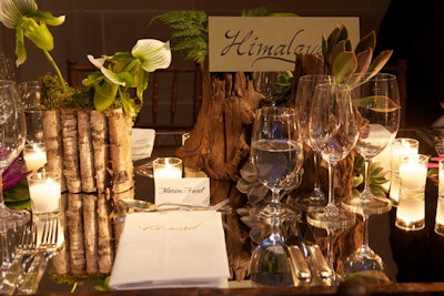 Each dining table was themed after natural world wonders, including the Serengeti, Great Barrier Reef, and Himalayas.
