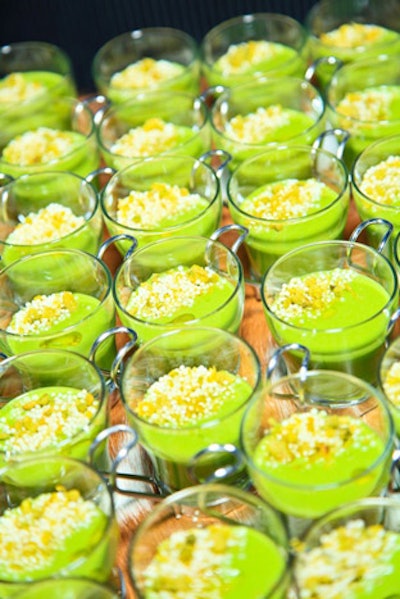 Bourbon Steak served chilled asparagus shooters on the Zenith Skypool rooftop.