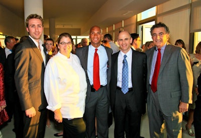 During the cocktail hour, guest host Philippe Cousteau (far left) posed with chef Ris Lacoste, mayor Adrian Fenty, Vornado/Charles E. Smith president Mitchell Schear, and Bozzuto C.E.O. Tom Bozutto.