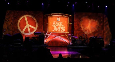 A peace sign and heart were integrated into the stage design.