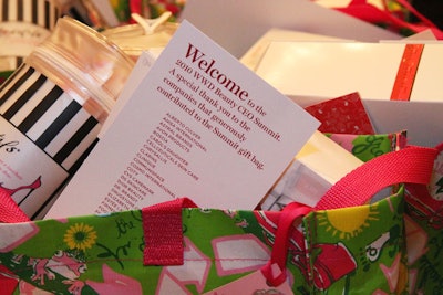 Conference attendees received Lily Pulitzer gift bags filled with beauty products from event sponsors.