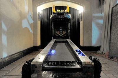 A 20-foot Skee-Ball station made use of a long hallway.