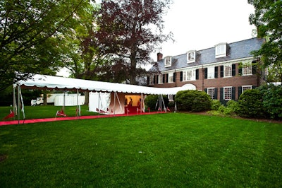 Rafanelli Events lined the walkway of the Edgerly's home with a red carpet.