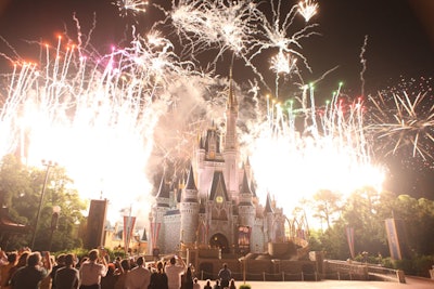 The night ended with an elaborate fireworks display over Cinderella's Castle.