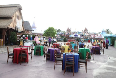 Fantasyland provided seating at colorfully draped tables.