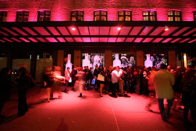 Significantly expanding the physical presence of its 6,000-square-foot space, Belvedere covered the facade of the meatpacking district building with promotional images and washed the site in pink lighting.