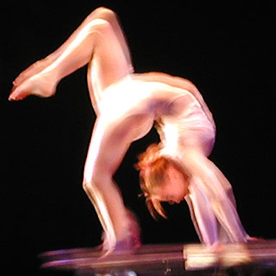 A contortionist from Cirque Eloize performed at a benefit for the Lincoln Center Junior Committee at City Center.