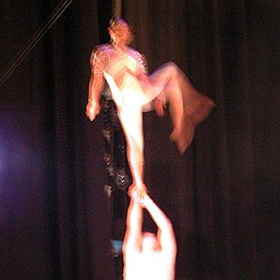 The acrobats from Cirque Eloize performed daring stunts.