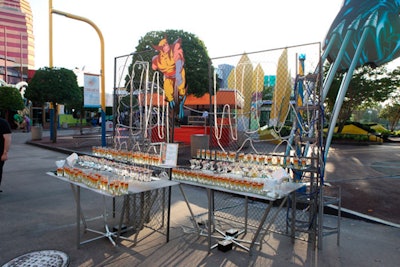 Superhero images decorated the food stations in the Marvel Super Hero Island section of Islands of Adventure.