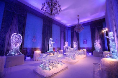 Petrovsky Hall became an ice palace complete with seven nine-foot-tall ice sculptures.