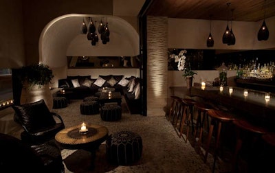 A tequila lounge has a 25-foot-long fireplace and a separate entrance.
