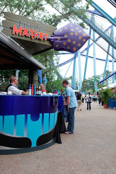 Guests could ride the park's newest roller coaster, Manta, under which organizers set up a lounge area.
