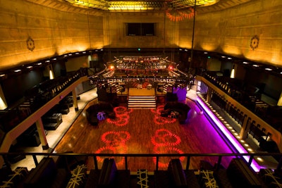 Room names borrow from the theme of the building's original purpose; the Trading Floor is the main dance space.