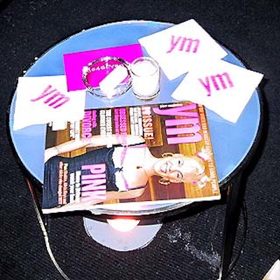 Issues of the magazine were set out on small tables.