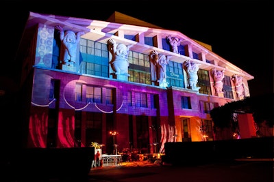 Projections from Bart Kresa decked the Team Disney Building.