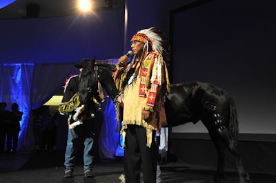 Chief Arvol Looking Horse offered a traditional Lakota blessing prior to dining.