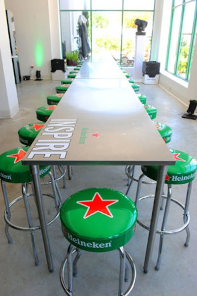 Relevent created custom-branded tables and furniture for the event.