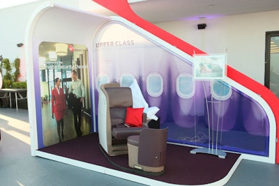 Mock-ups of seating configurations gave guests a chance to check out the Virgin experience.