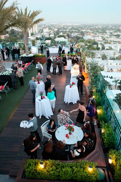 Guests mingled atop the London, where the view stretches for miles, for Virgin Atlantic's anniversary event.