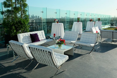 White lounge seating created a clean-looking space.