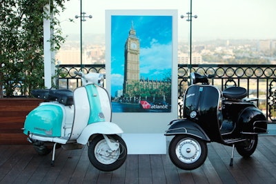Vintage scooters contributed to an English vibe.