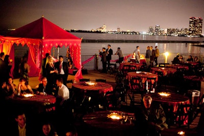 The Palais Royale's waterfront patio served as the dining area during the V.I.P. portion of the evening and a lounge space during the after-party.