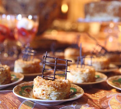 The 14-layer napoleon was one of many decadent desserts available in the Golden Hall.
