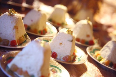 Occasions Caterers offered several Russian dessert specialties like pashka, a Russian cheesecake made with farmers cheese, vanilla bean, candied fruit, and lemon zest.