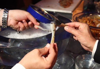 Guests in Petrovsky Hall indulged in Caspian Sea sevruga caviar.