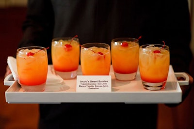 During the cocktail hour, staffers served signature drinks named after the organization and the Starkers, which contained liquor donated by Kettle One and Diageo.