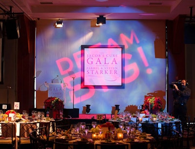 The gala carried the title 'Dream Big' as an homage to the work the Starkers and other friends of Jacob's Cure have done for the small organization.
