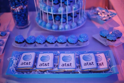 Cookies bore sponsor AT&T's logos.