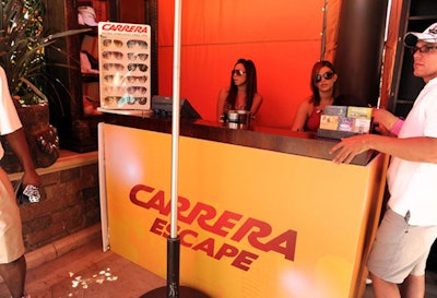 Carrera's vintage-style sunglasses were on display.