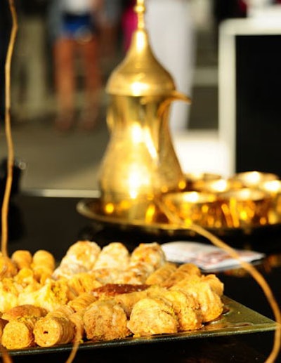 Guests could sample various kinds of baklava and tea in the Arabian section of the event.