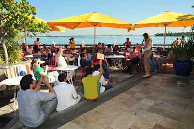 The wrap-up brunch on the third day of the conference took place on the Standard Spa's back deck, overlooking Biscayne Bay.