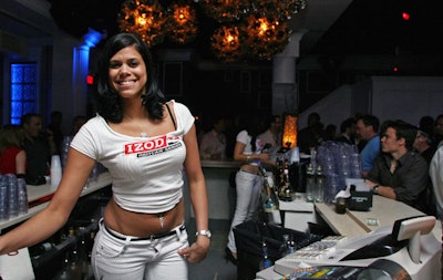 A bartender at Rumor wore a T-shirt from the brand's new collection.