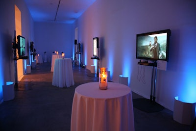For the pre-show reception, producers created a digital gallery of sorts, using 20 flat-screen TVs to display work from finalists.
