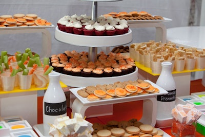 Caterer Creative Edge provided a kid-centric buffet of small desserts.
