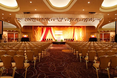 The International Ballroom, which accommodates 4,200 guests for a reception and 2,600 for a seated dinner, received new carpet and audiovisual updates.