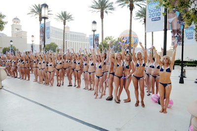 A throng of bikini-clad women converged on Planet Hollywood for the Cosmo Bikini Bash.